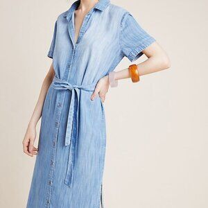 Anthropologie Cloth & Stone Abigail Chambray Shirt Dress